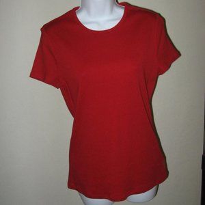 Lauren Ralph Lauren Ribbed T-Shirt Top Red Size L NWOT